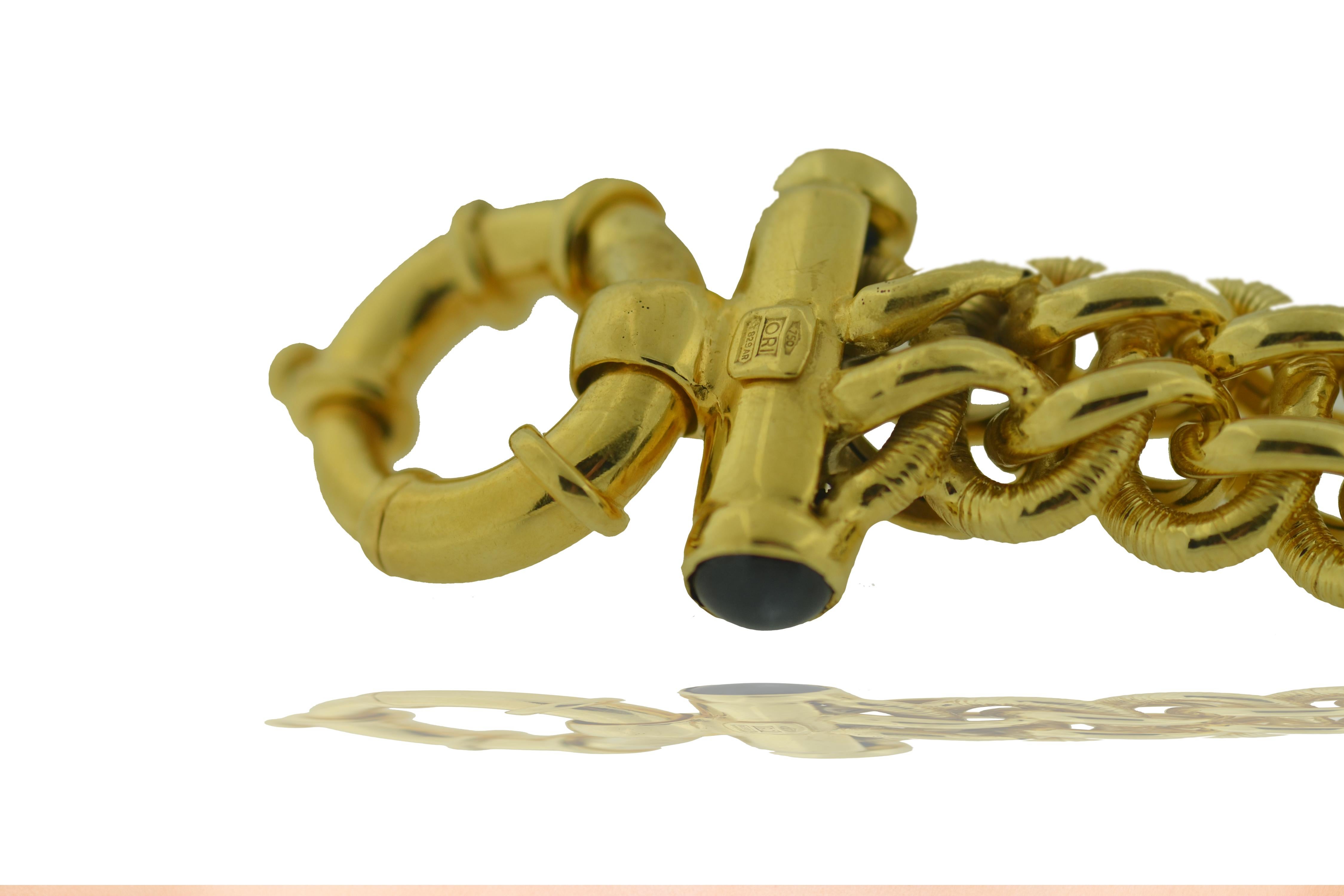 Damen Italienisches Gliederkettenarmband 18 Karat 750 Gelbgold im Zustand „Gut“ im Angebot in Aliso Viejo, CA