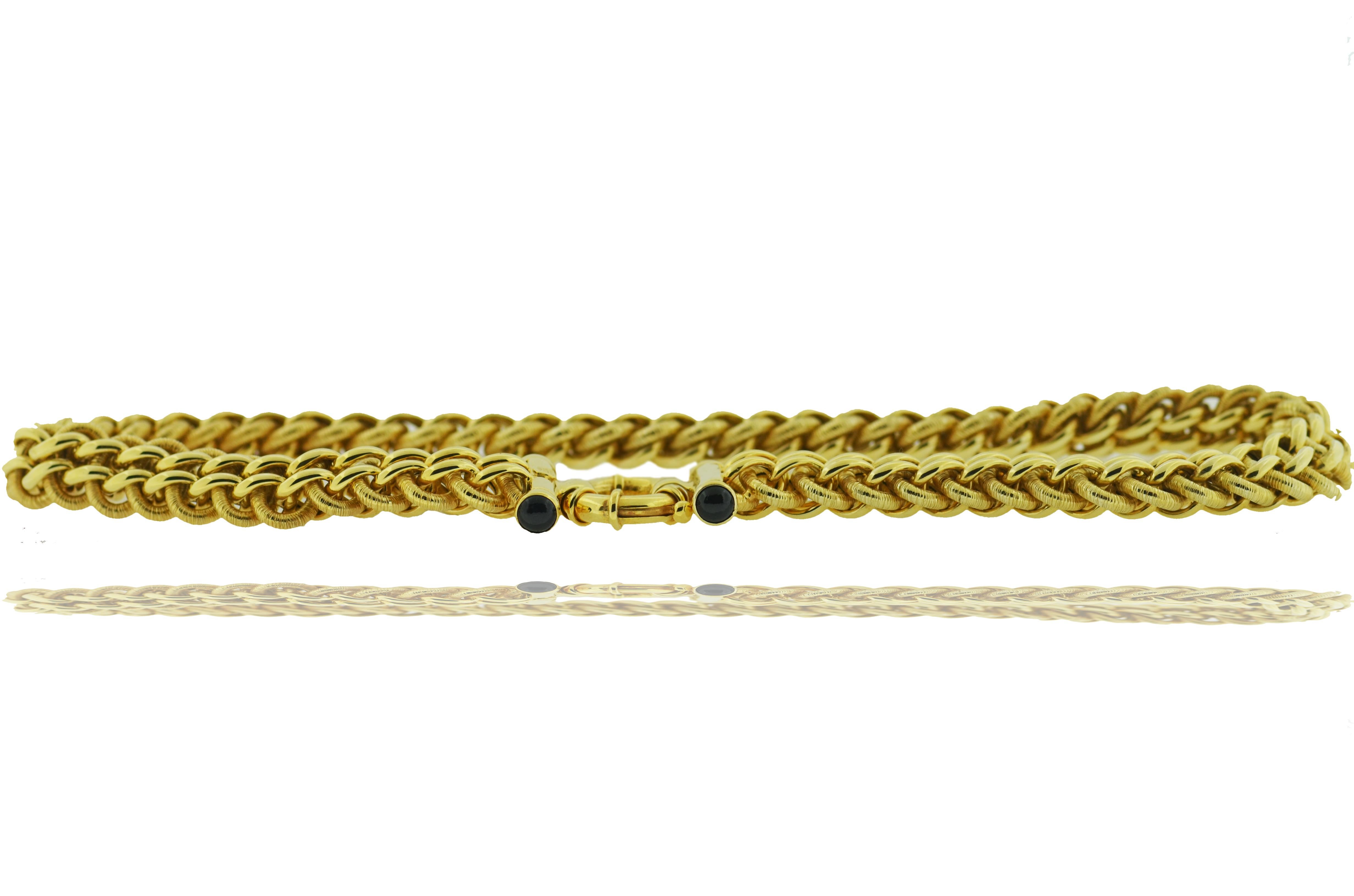 Damen Italienisches Gliederkettenarmband 18 Karat 750 Gelbgold Herren im Angebot