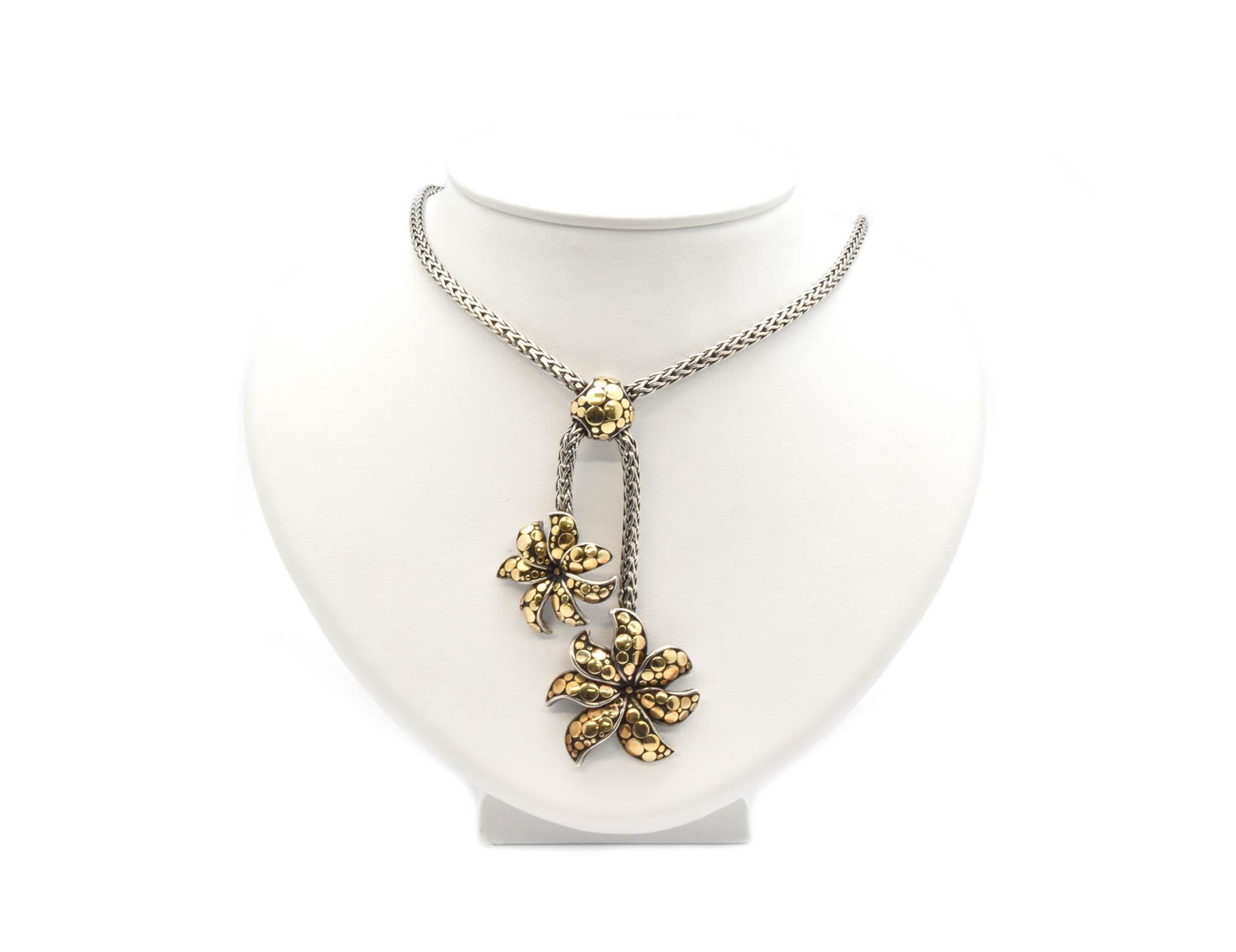 This authentic necklace by John Hardy is from the dot collection and is fashioned from sterling silver and 18k yellow gold. The necklace is in excellent condition with no signs of wear, production has stopped for this John Hardy necklace and it is