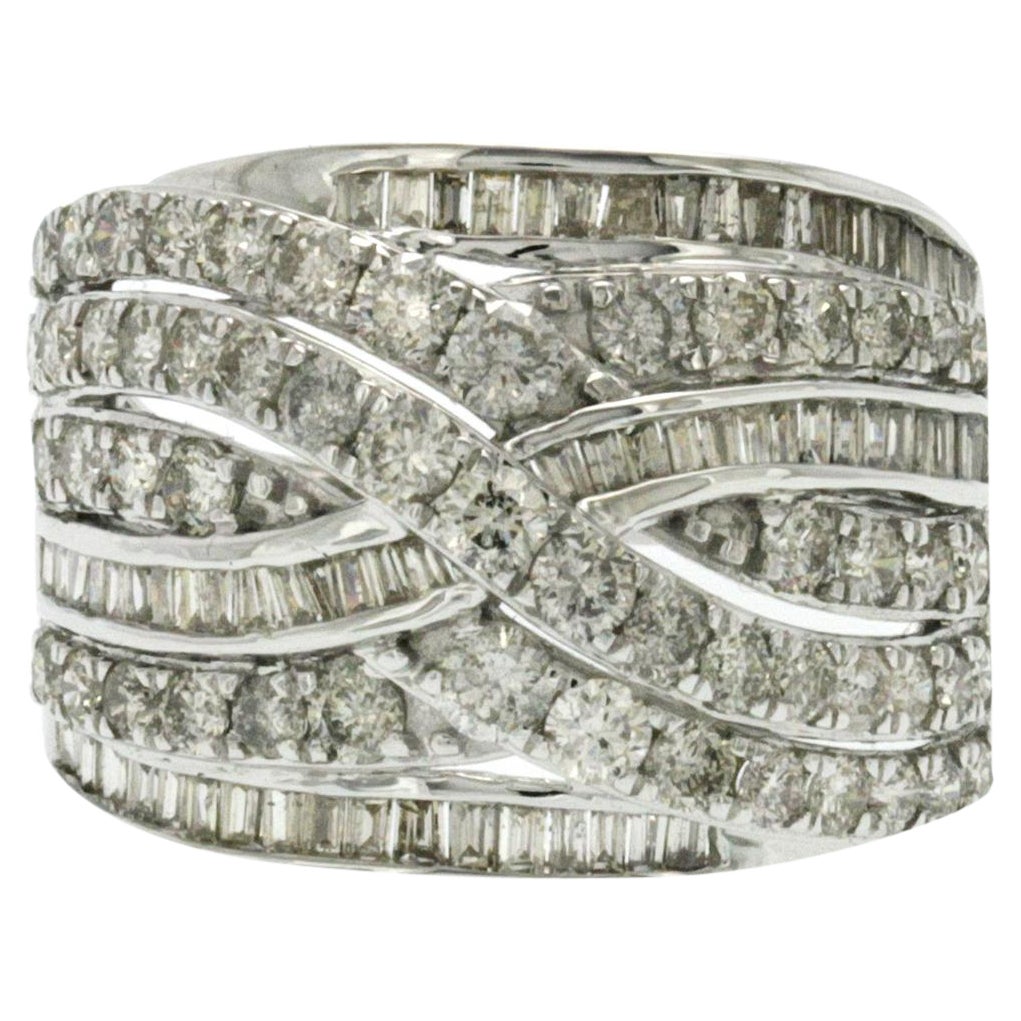 Damen JWBR 14K Weißgold 2::04 CT Diamant Cocktail Wide Band Ring