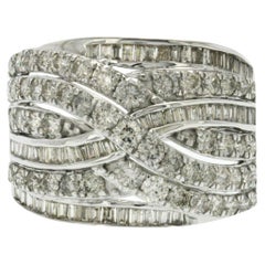 Damen JWBR 14K Weißgold 2::04 CT Diamant Cocktail Wide Band Ring