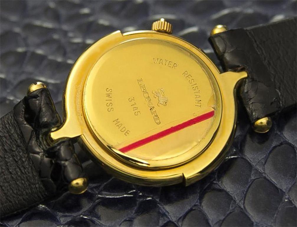 Ladies Leonard Quartz Gold-Plated Dress Watch 2000s Swiss J682 2