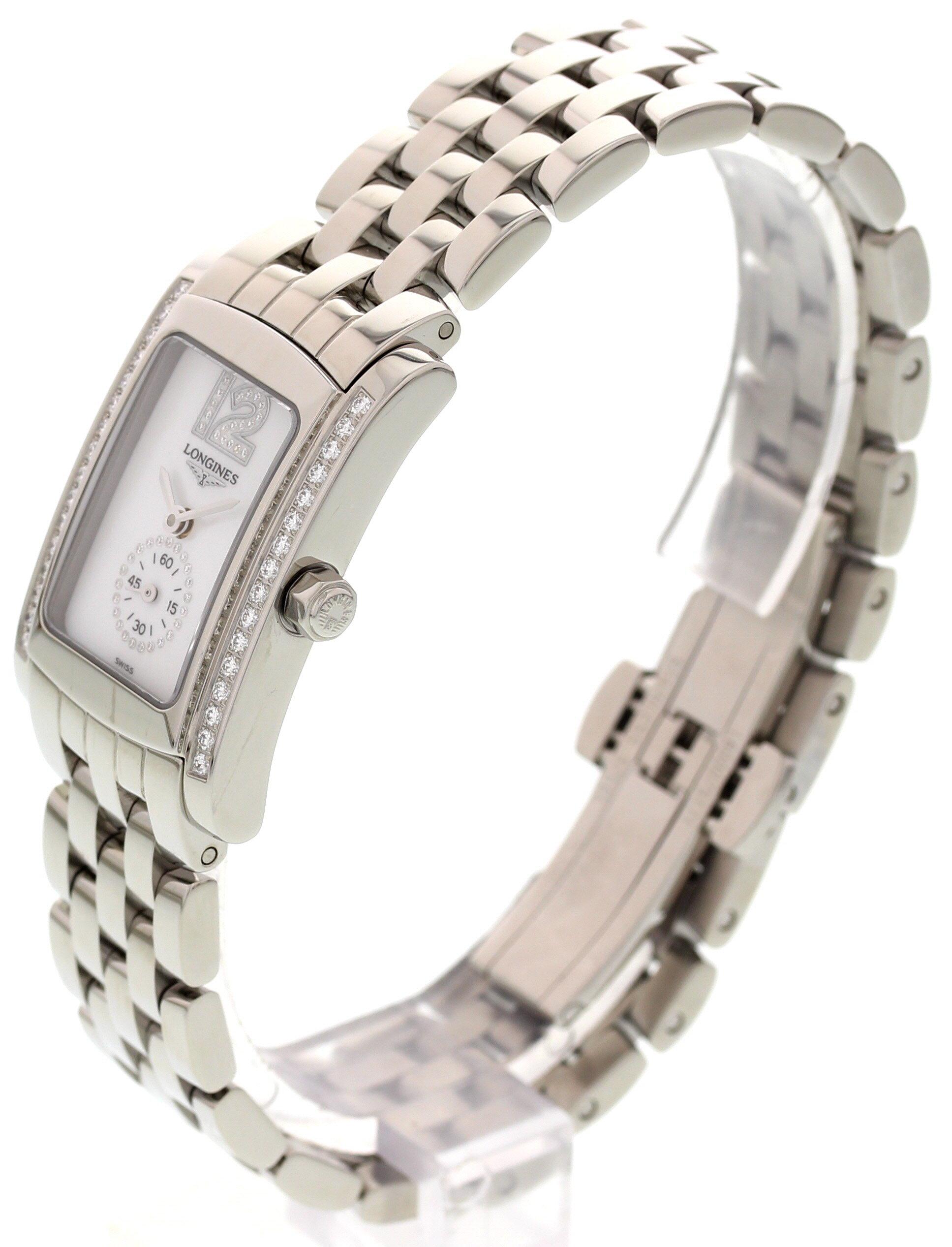 Ladies Longines DolceVita Stainless Steel with Diamonds L5.155.0 In Excellent Condition For Sale In New York, NY