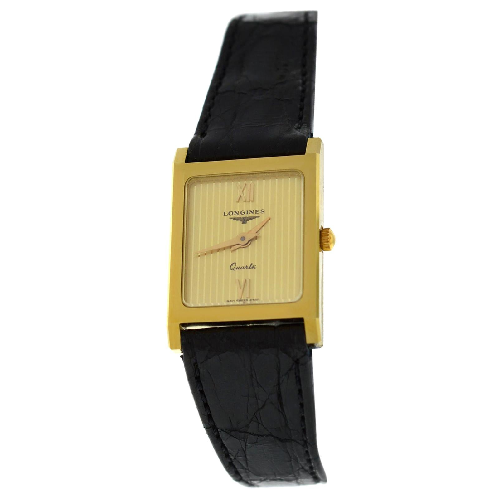 Ladies Longines XL18 Yellow Gold Stainless Steel Quartz Watch For Sale