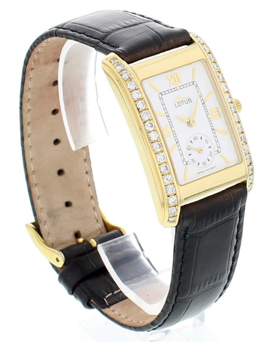 Ladies Lotus Watch Yellow Gold and Diamonds In Good Condition In New York, NY