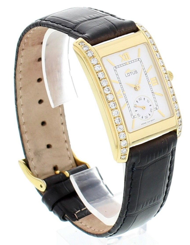 Ladies Lotus Watch Yellow Gold and Diamonds at 1stDibs