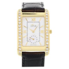 Vintage Ladies Lotus Watch Yellow Gold and Diamonds