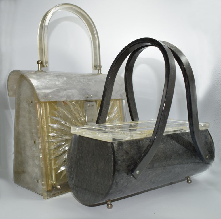 Ladies Lucite Bag by Rialto of New York, circa 1950s In Good Condition For Sale In Devon, England