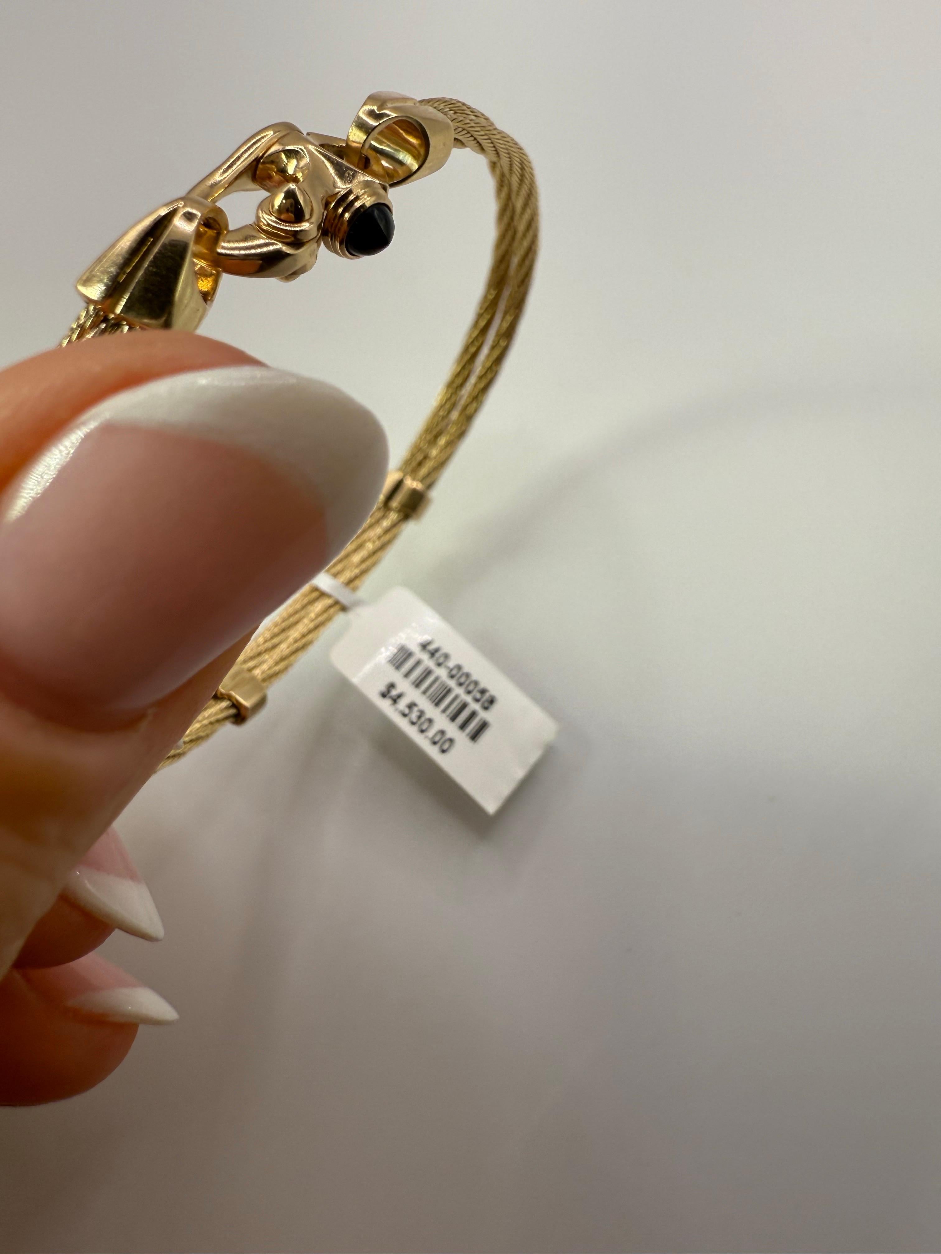Bracelet de dame avec fermoir Marin en or 14KT saphir bangle en or massif Neuf - En vente à Jupiter, FL