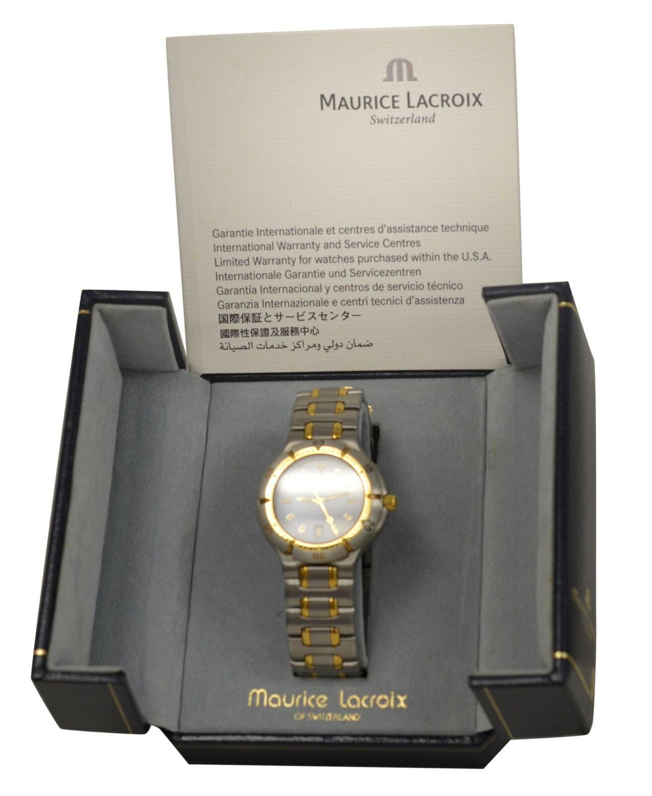 Brand	Maurice Lacroix
Model	92266
Gender	Ladies'
Condition	New Old Stock Store display
Movement	Swiss Quartz
Case Material	Gold Electroplated Stainless Steel
Bracelet / Strap Material	
Gold Electroplated Stainless Steel

Clasp / Buckle