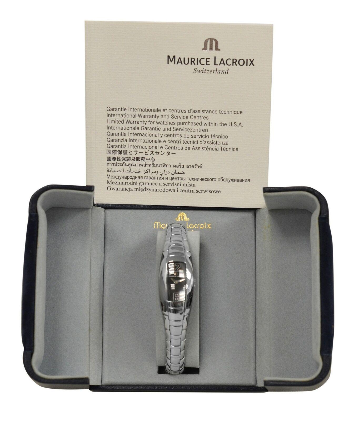Brand	Maurice Lacroix
Model	Intuition IN3012-SS002-320
Gender	Ladies
Condition	New Old Stock Store Display 
Movement	Quartz
Case Material	Stainless Steel
Bracelet / Strap Material	Stainless Steel 
Clasp / Buckle Material	Stainless Steel
Clasp