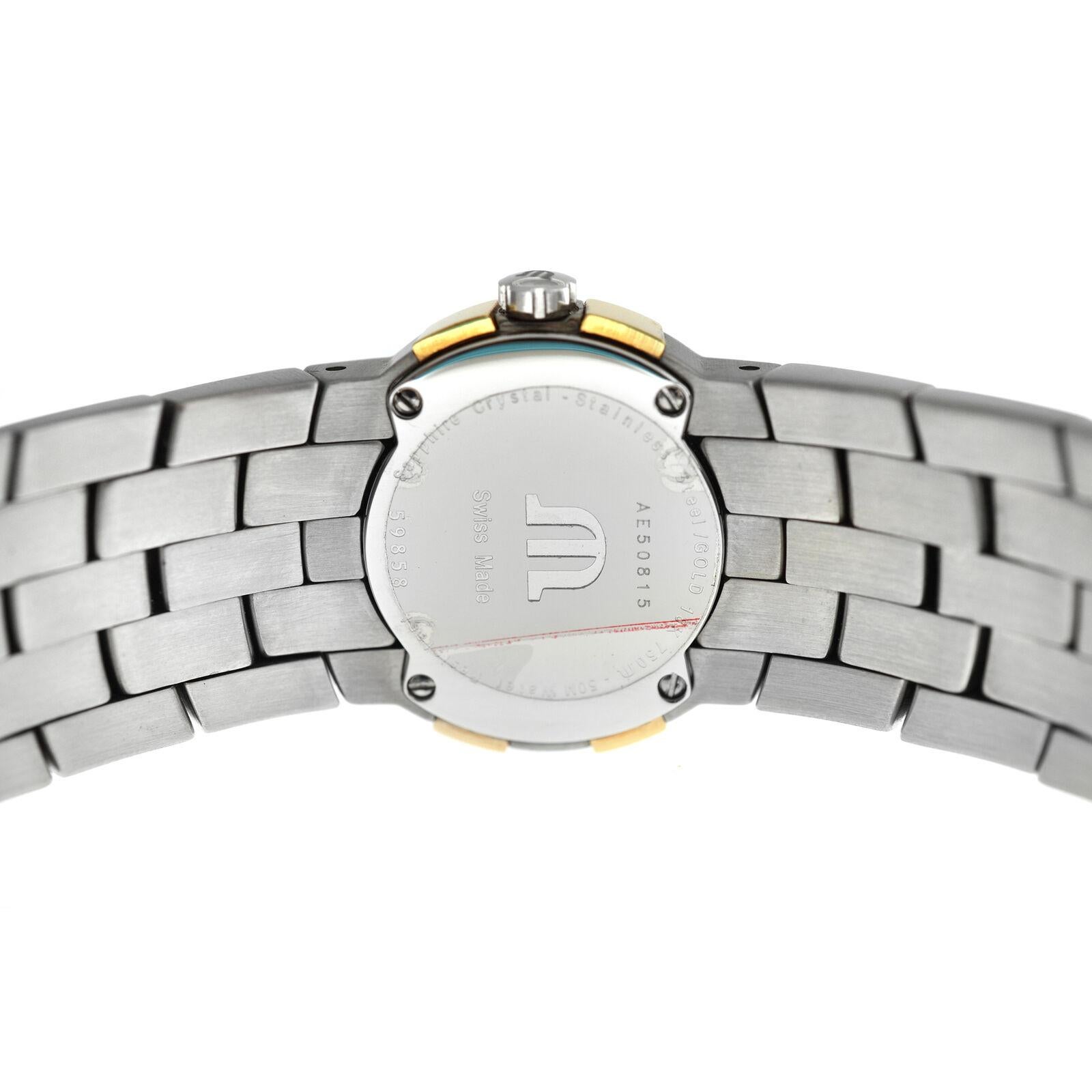 Women's Ladies Maurice Lacroix Milestone 59858 Steel Gold Quartz Watch For Sale
