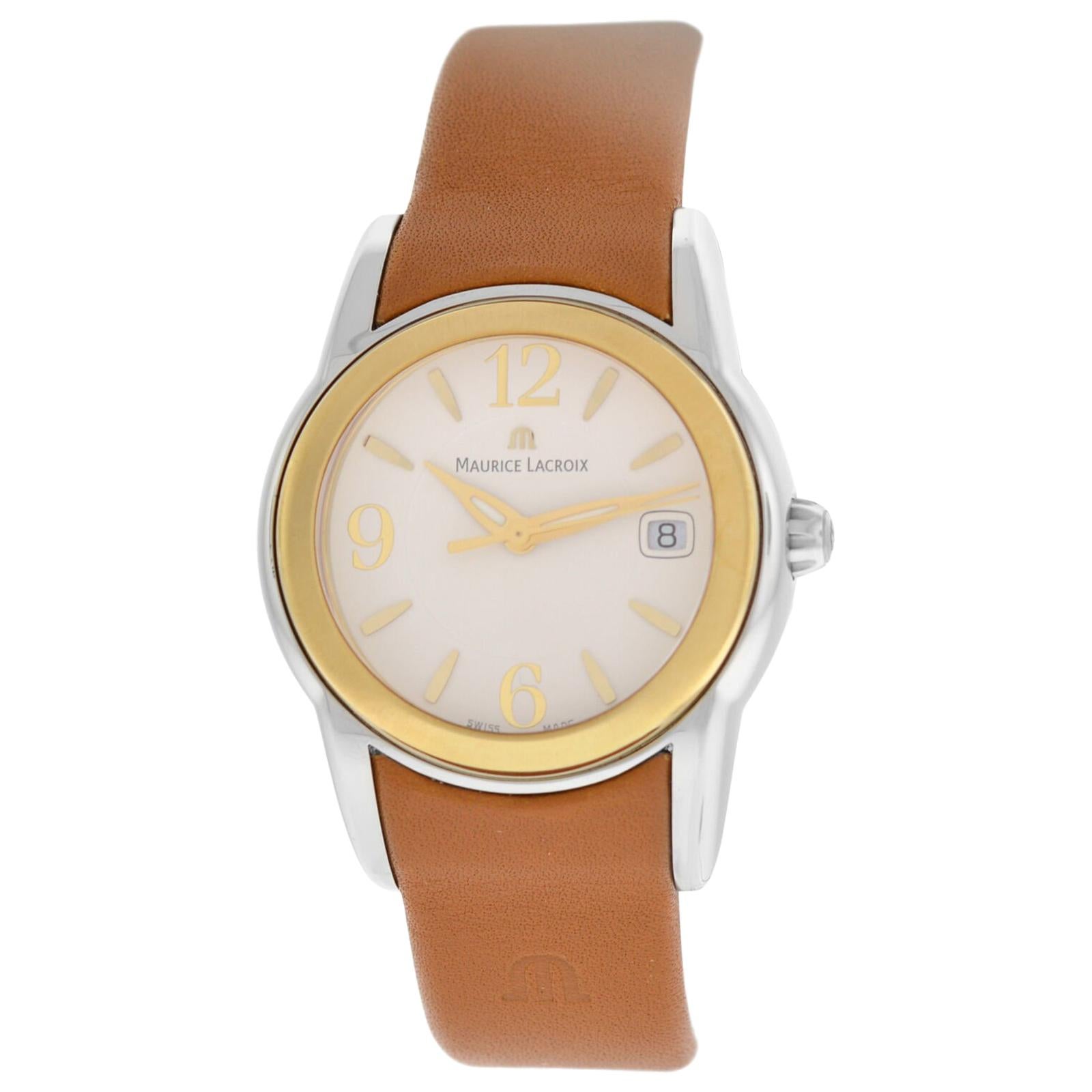 Ladies Maurice Lacroix Sphere SH1014-SY021-720 Gold Steel Quartz Watch For Sale