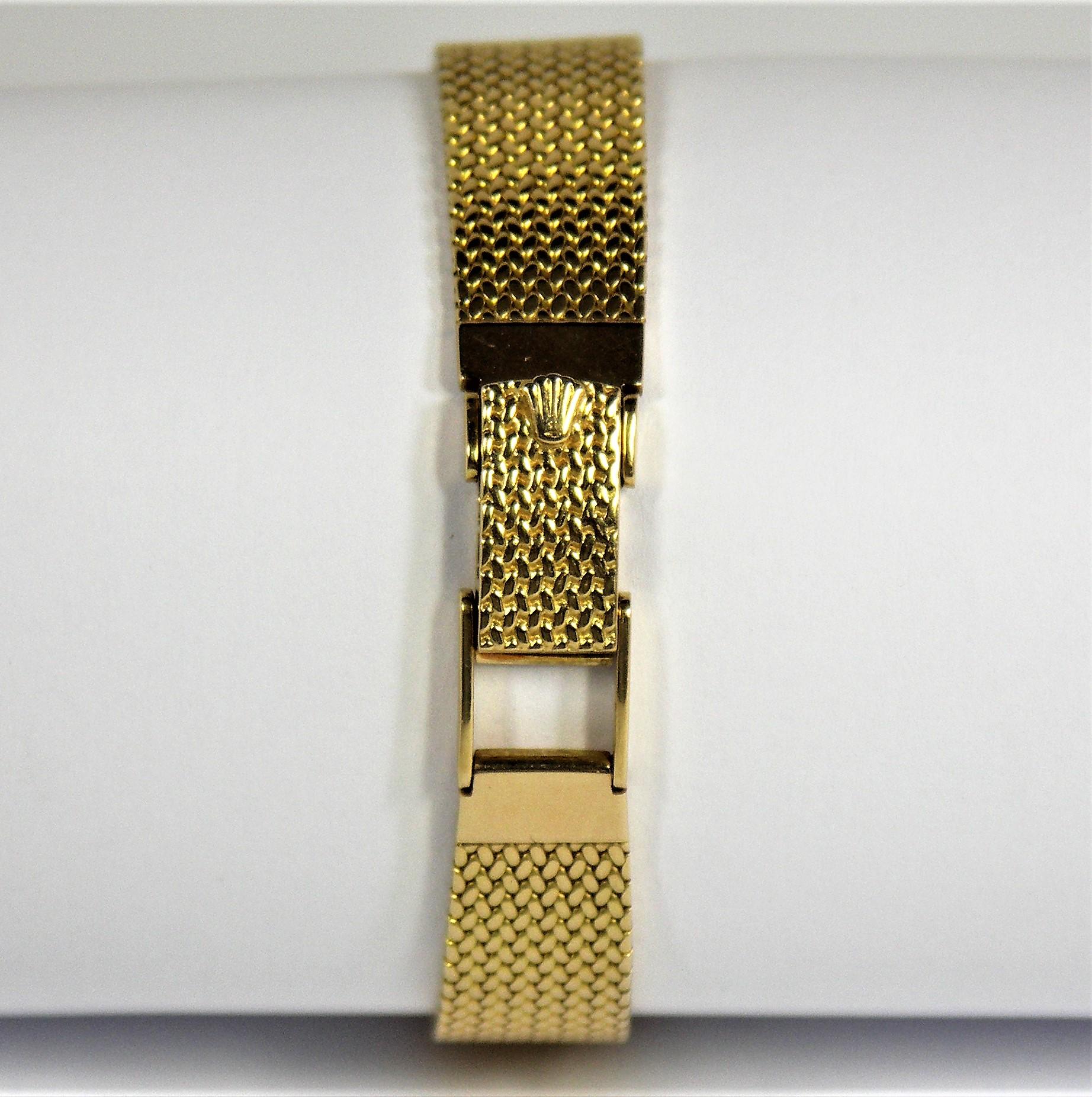 Round Cut Ladies Midcentury Gold, Dress Rolex with Diamond Encrusted Case