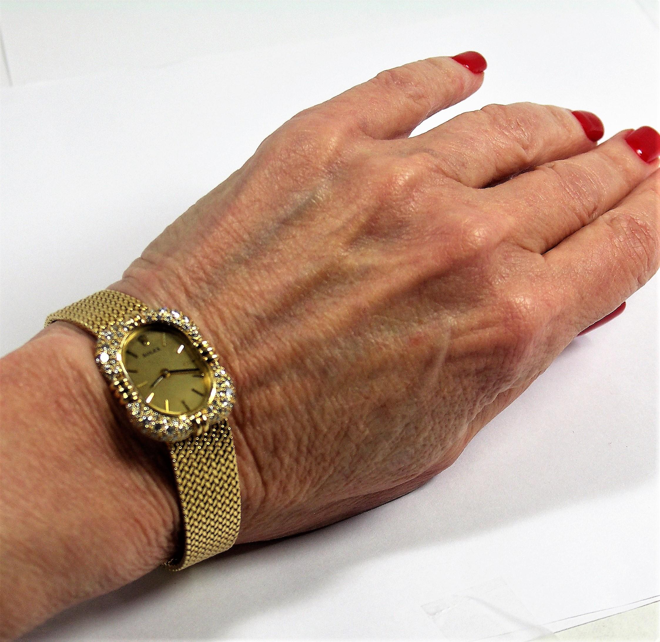 Ladies Midcentury Gold, Dress Rolex with Diamond Encrusted Case 2