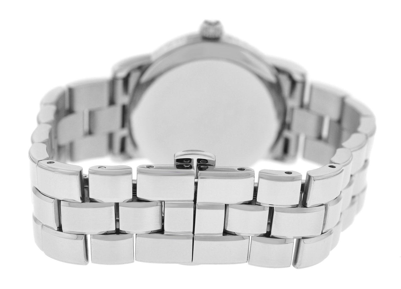 Modern Ladies Montblanc Meisterstuck Steel Diamond Date Quartz Watch For Sale