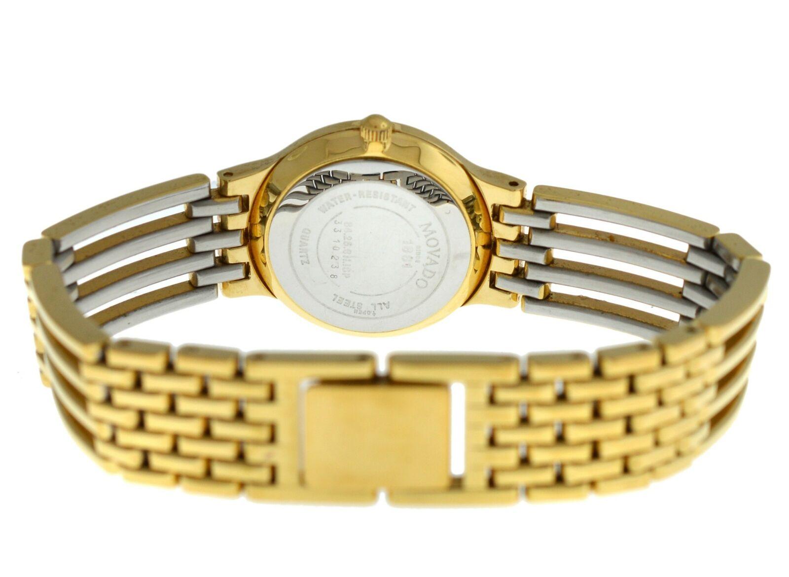 Women's Ladies Movado Esperanza 84.25.811.ISP Steel Gold Diamond Quartz Watch For Sale