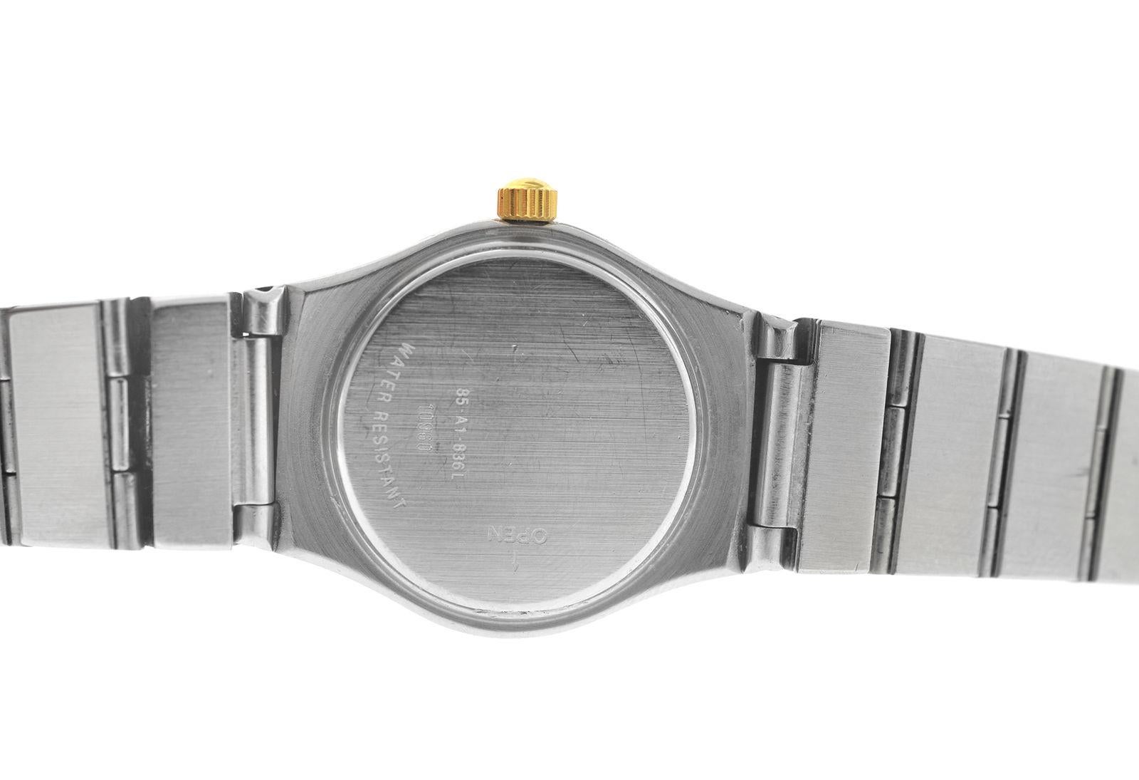 Women's Ladies Movado Steel Yellow Gold Diamond Quartz Watch