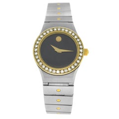 Ladies Movado Steel Yellow Gold Diamond Quartz Watch