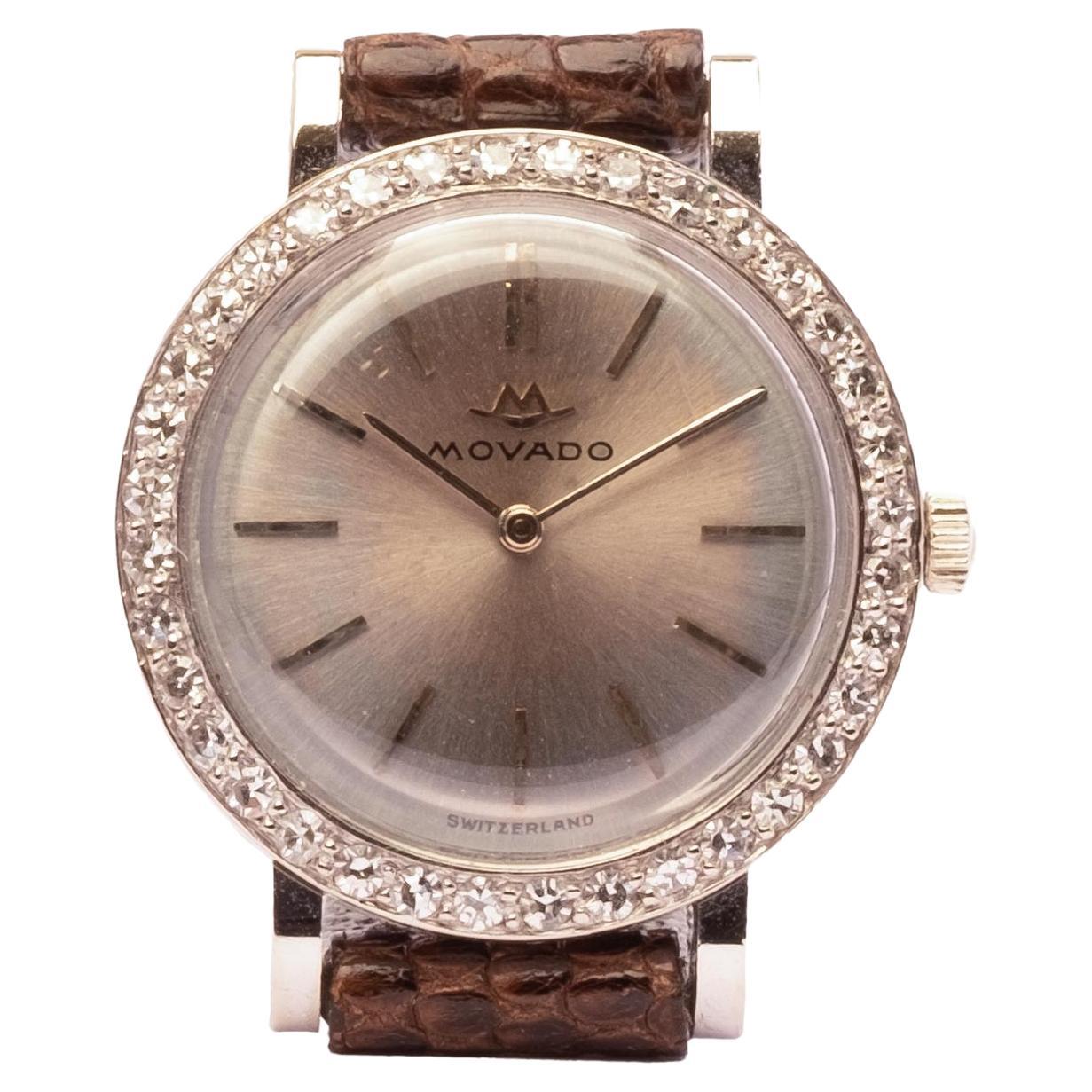 Ladies Movado White Gold & Diamonds Watch