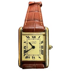 Ladies Must De Cartier Quartz Vermeil Tank Watch
