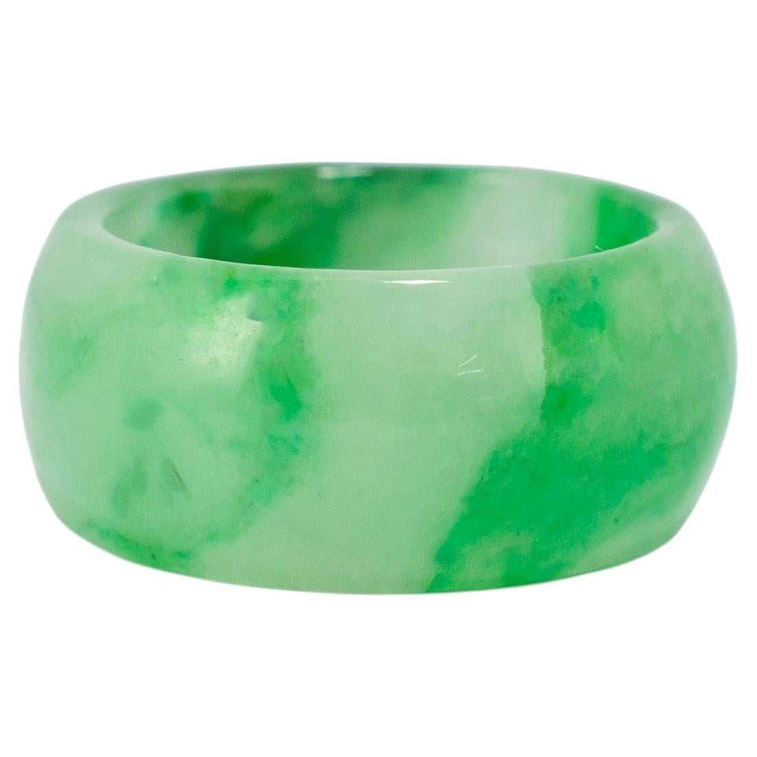 Bague pour femme en jadeite verte naturelle, 20,30 ct