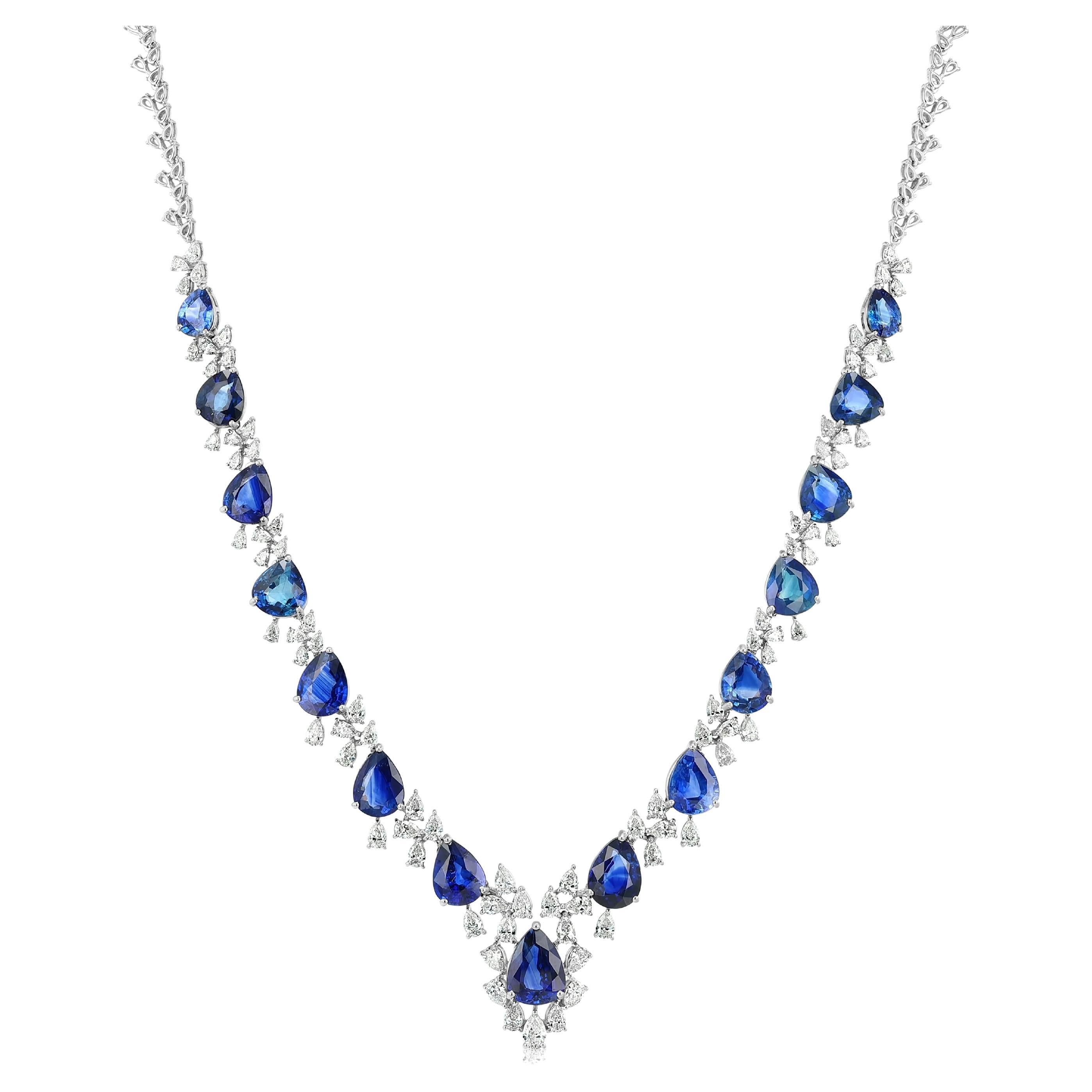 Collana da donna con zaffiro e diamanti in vendita