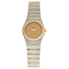 Ladies Omega Constellation 1277.10 Full Bar 18 Karat Gold Diamond Quartz Watch