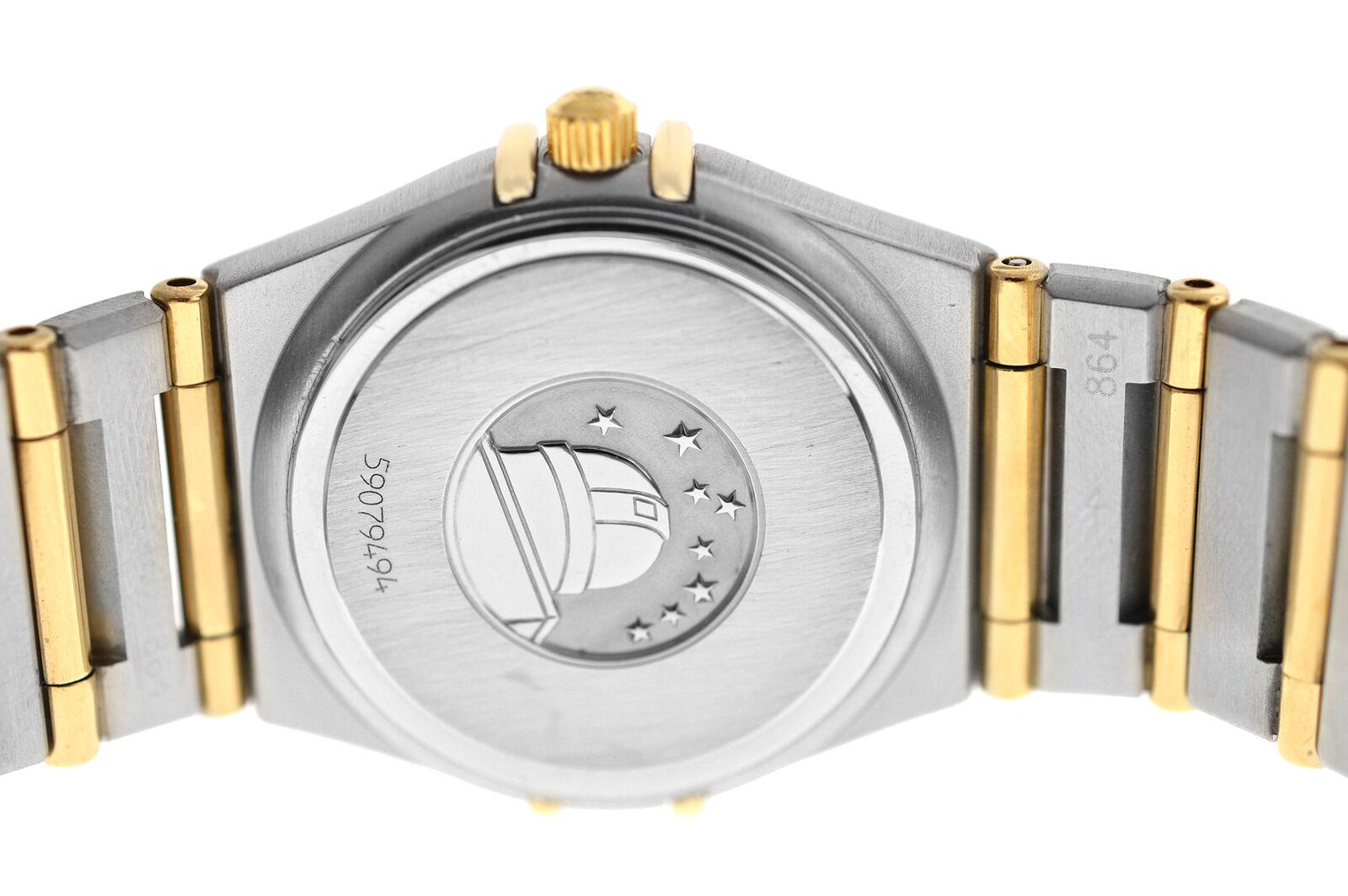 Ladies Omega Constellation 1277.10 Full Bar 18 Karat Gold Diamond Quartz Watch For Sale 1