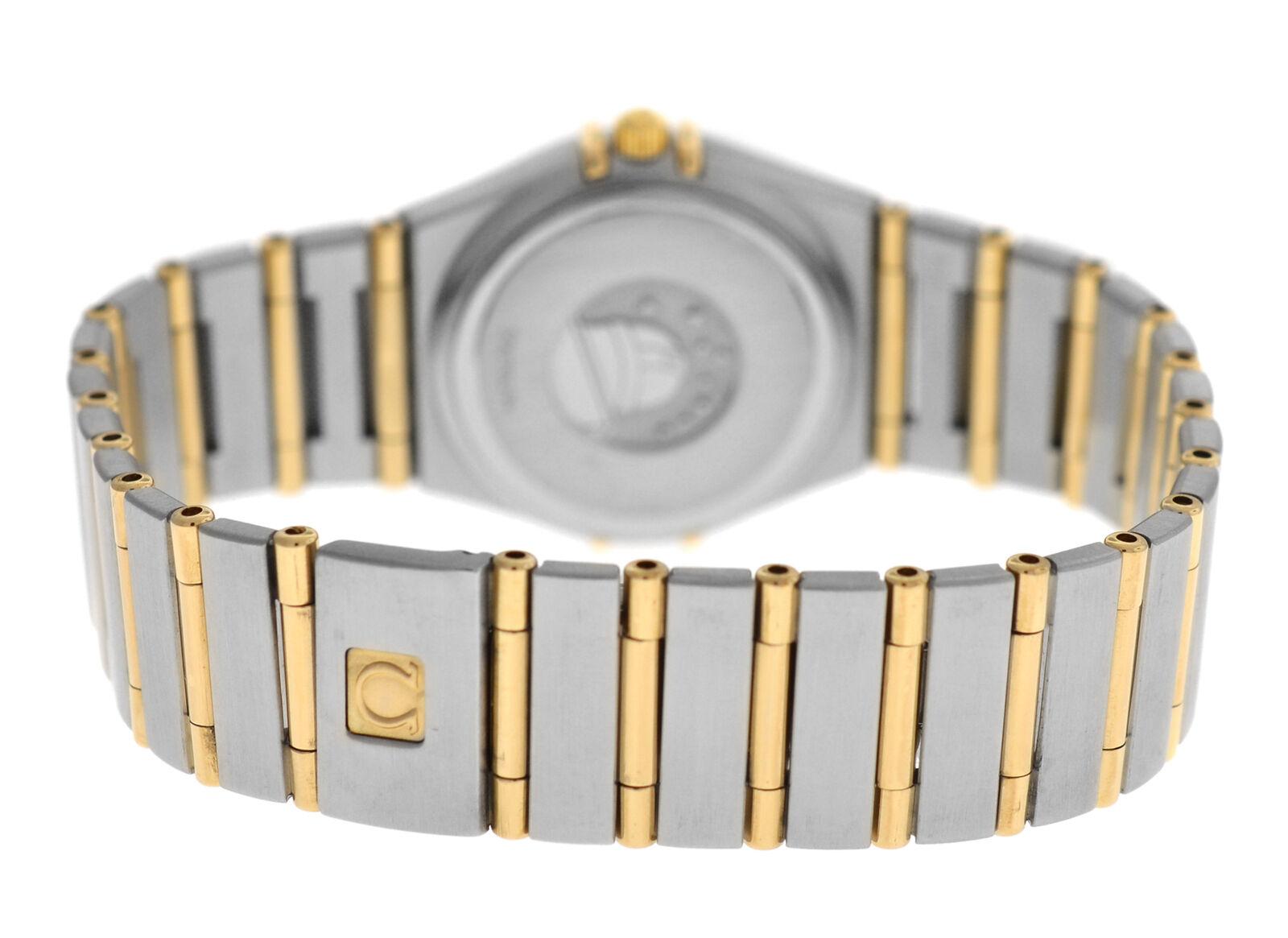 Ladies Omega Constellation 1277.10 Full Bar 18 Karat Gold Diamond Quartz Watch For Sale 4