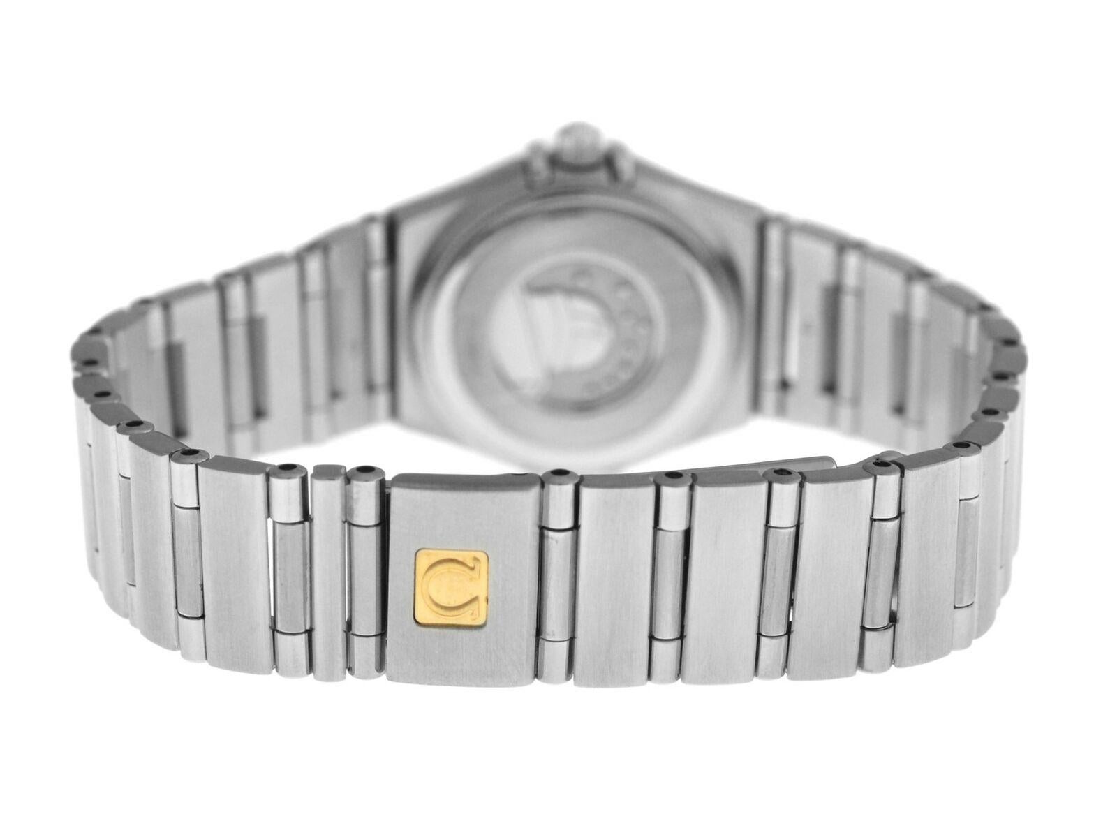 Women's Ladies Omega Constellation 1567.75 Steel Mother of Pearl Diamond Quartz Watch For Sale