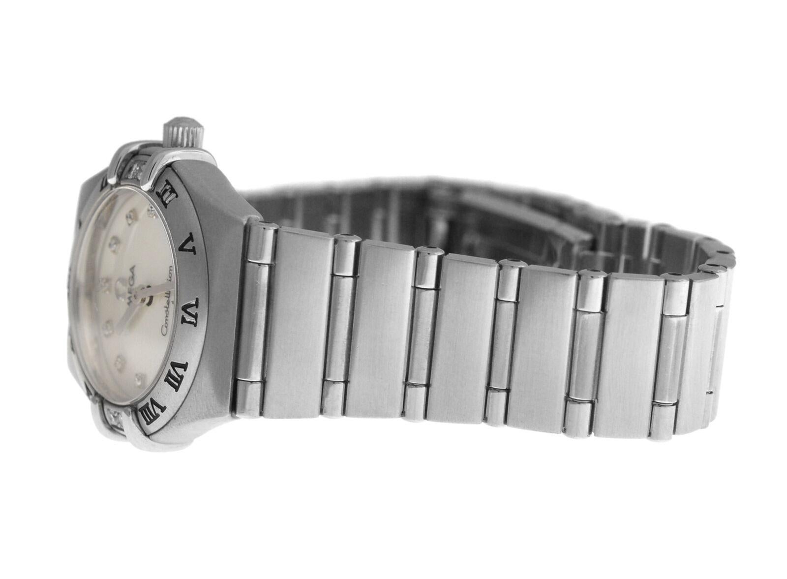 Ladies Omega Constellation 1567.75 Steel Mother of Pearl Diamond Quartz Watch For Sale 1