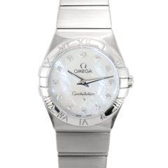 Ladies Omega Constellation 24MM 123.10.24.60.55.001mop Diamond Dial Quartz Watch
