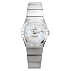 Ladies Omega Constellation 24MM 123.10.24.60.55.001mop Diamond Dial Quartz Watch