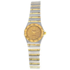 Used Ladies Omega Constellation 795203 Full Bar 18 Karat Gold Quartz Watch