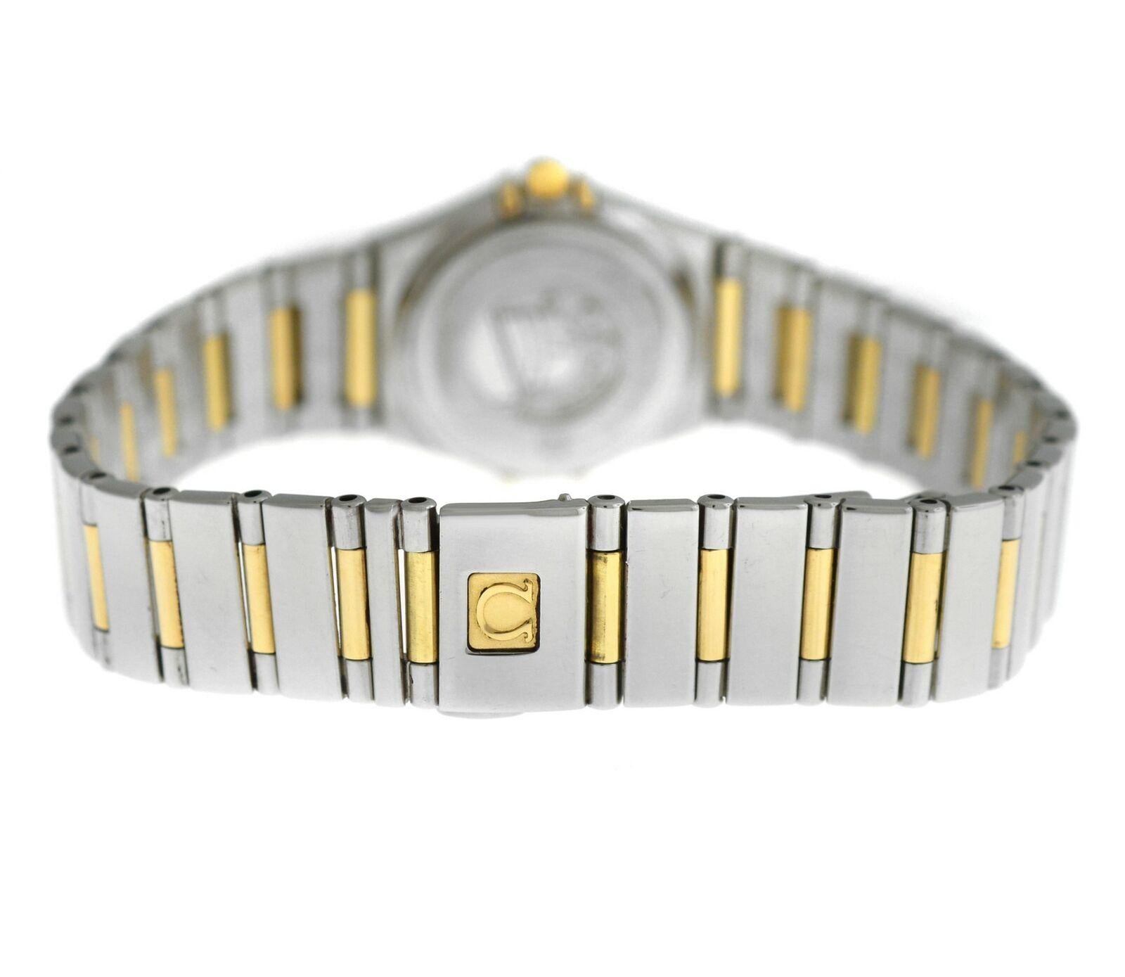 Women's Ladies Omega Constellation My Choice 1365.75 Half Bar 18 Karat Gold Quartz Watch For Sale
