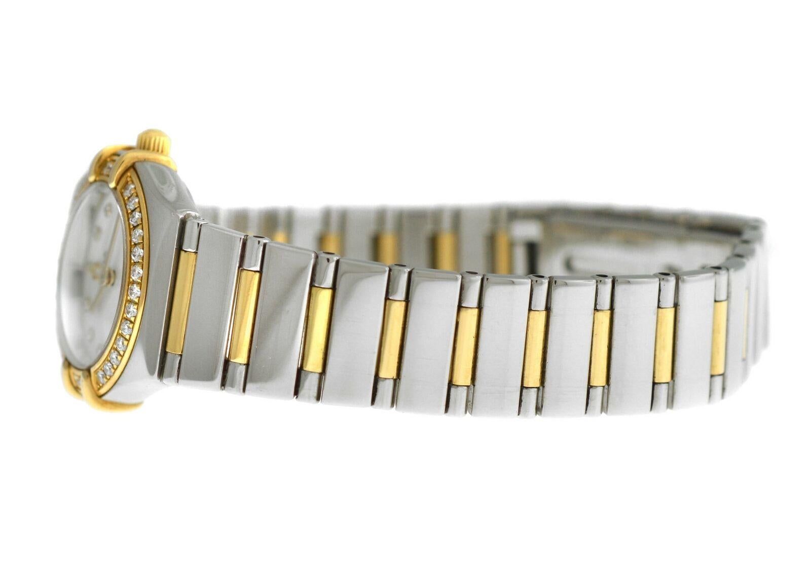 Ladies Omega Constellation My Choice 1365.75 Half Bar 18 Karat Gold Quartz Watch For Sale 1