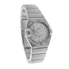 Ladies Omega Constellation Steel Mother of Pearl Diamond Quartz Watch