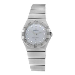 Used Ladies Omega Constellation Steel Mother of Pearl Diamond Quartz Watch