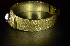 Ladies Omega Deville Wristwatch in Yellow Gold with Opal and Sapphires