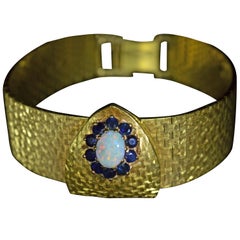 Ladies Omega Deville Wristwatch in Yellow Gold with Opal and Sapphires