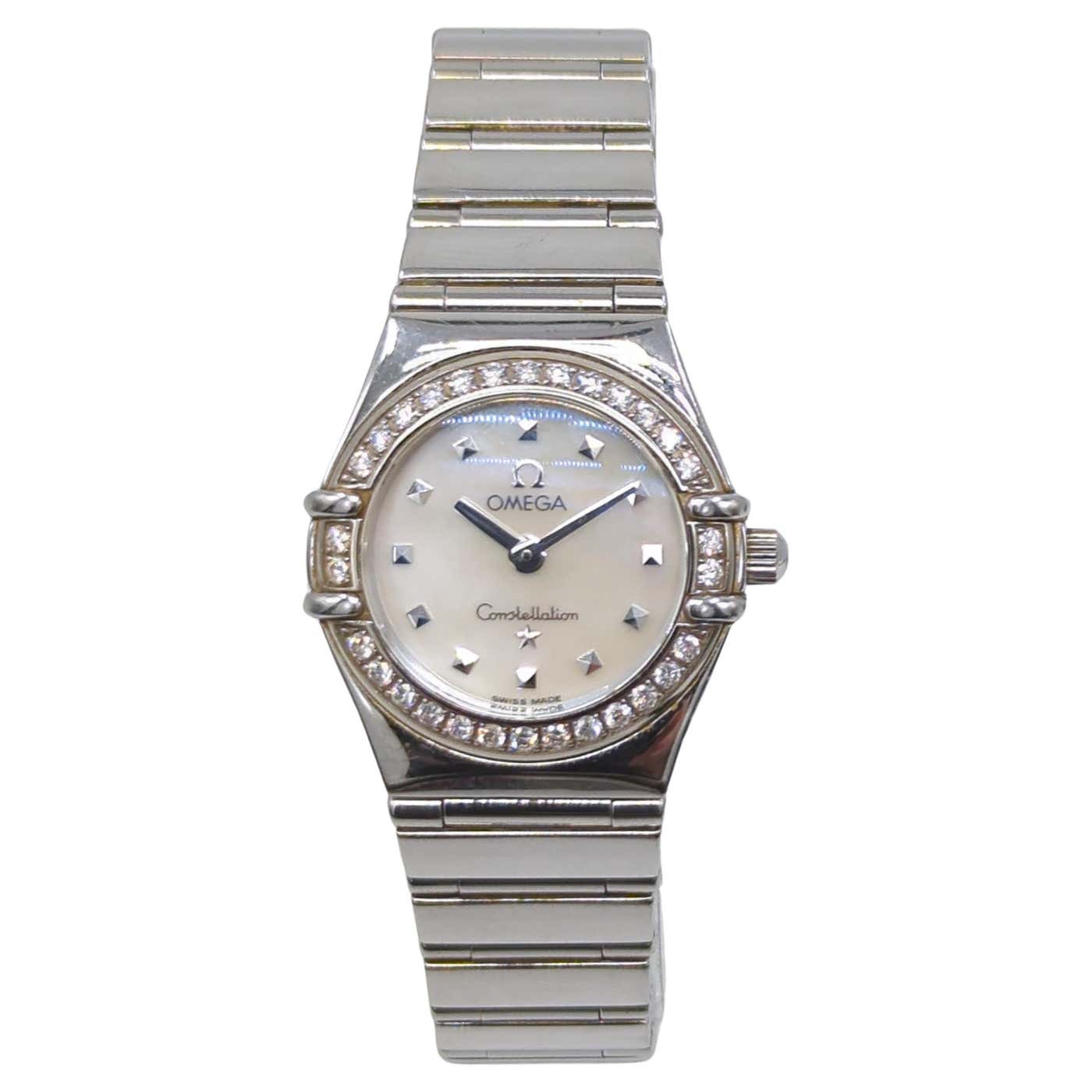 Ladies Omega Quartz Constellation Diamond Bezel MOP Dial Stainless ladies-omega-quartz-constellation-diamond-bezel-mop-dial-stainless