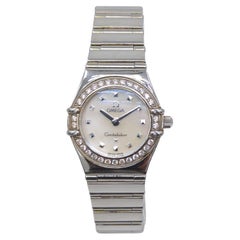 Ladies Omega Quartz Constellation Diamond Bezel MOP Dial Stainless Steel Watch