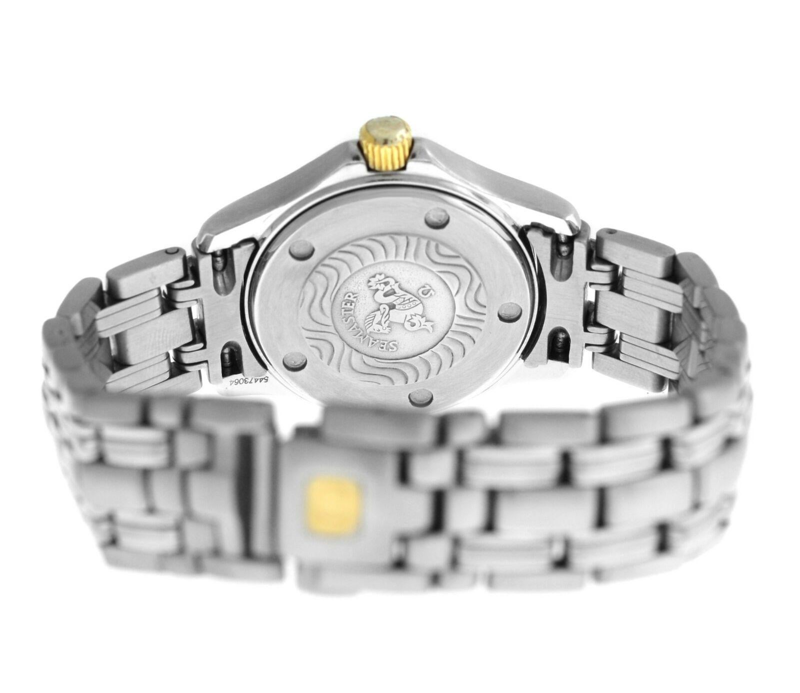 Ladies Omega Seamaster 2301.20 Stainless Steel Gold Quartz Watch 2