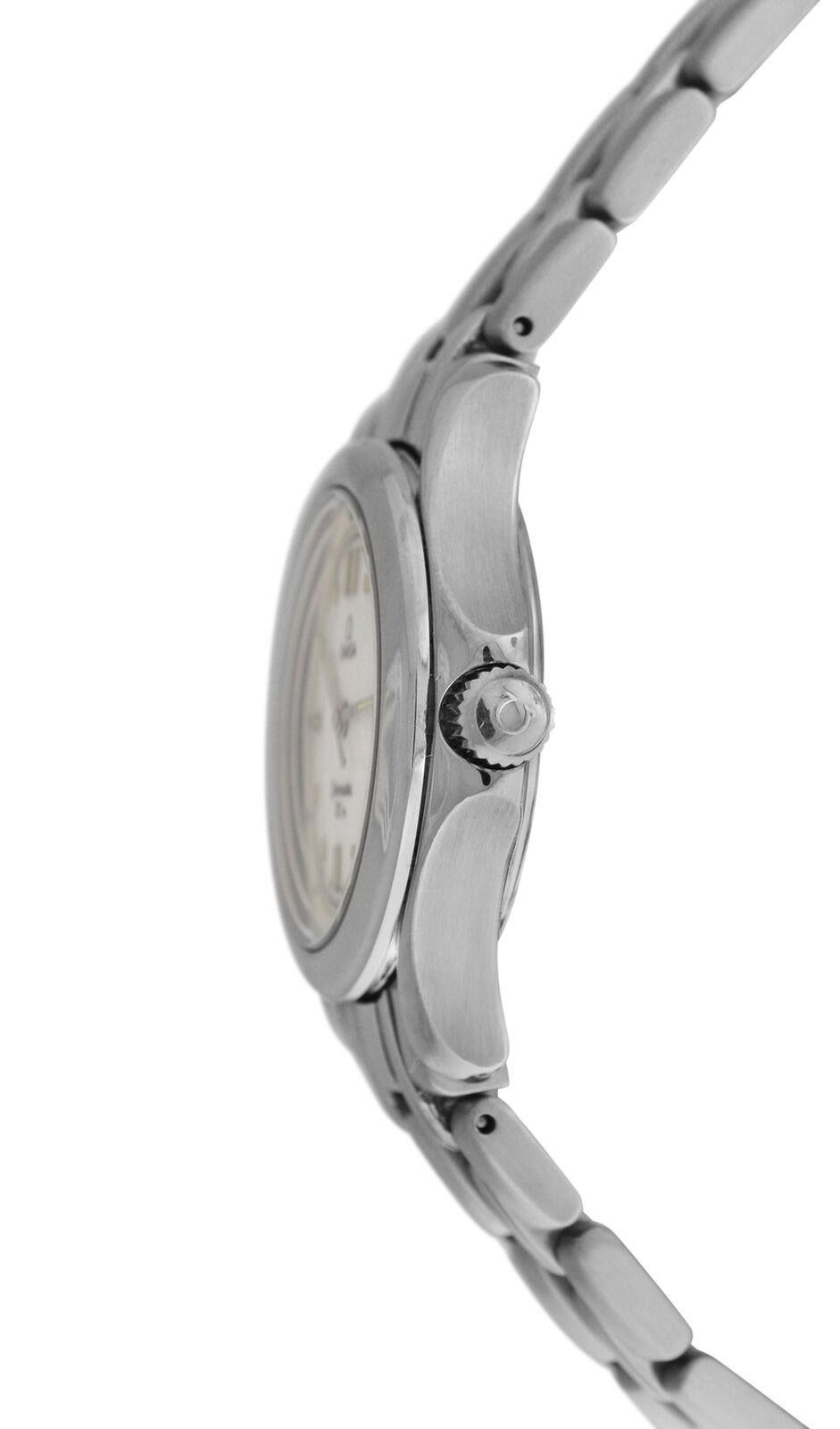 
Brand	Omega
Model	Seamaster 2571.20
Gender	Ladies
Condition	Pre-owned
Movement	Swiss Quartz
Case Material	Stainless Steel
Bracelet / Strap Material	
Stainless Steel

Clasp / Buckle Material	
Stainless Steel

Clasp Type	Deployment
Bracelet / Strap