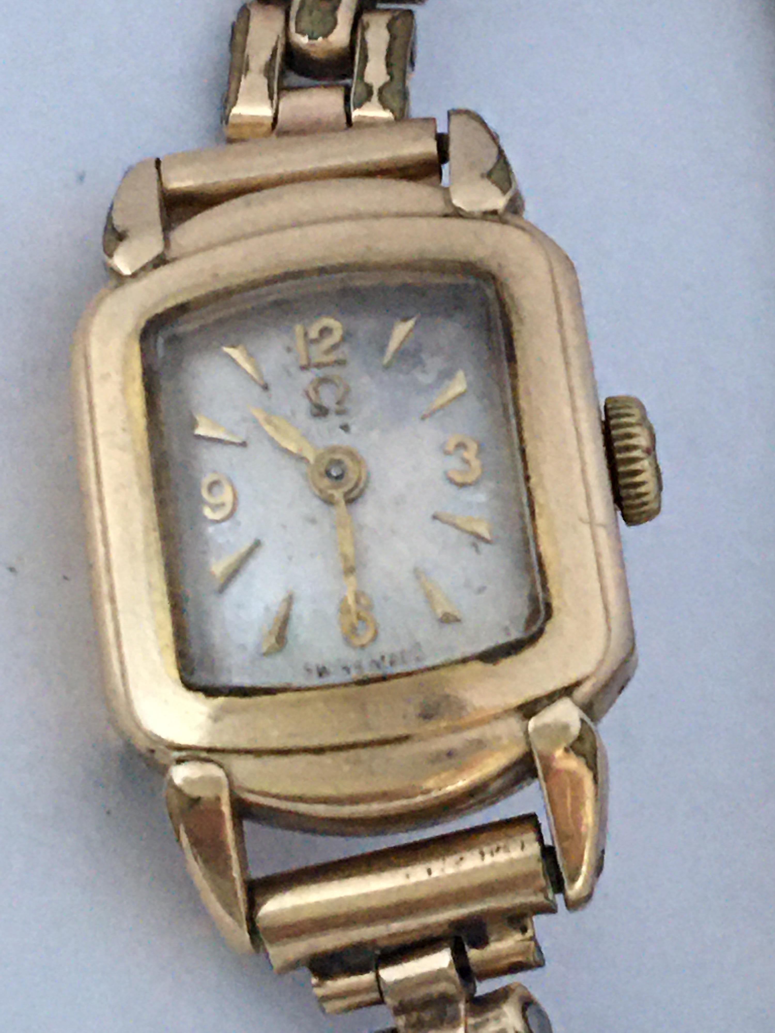 Ladies Omega Vintage Gold-Plated Mechanical Watch For Sale 3
