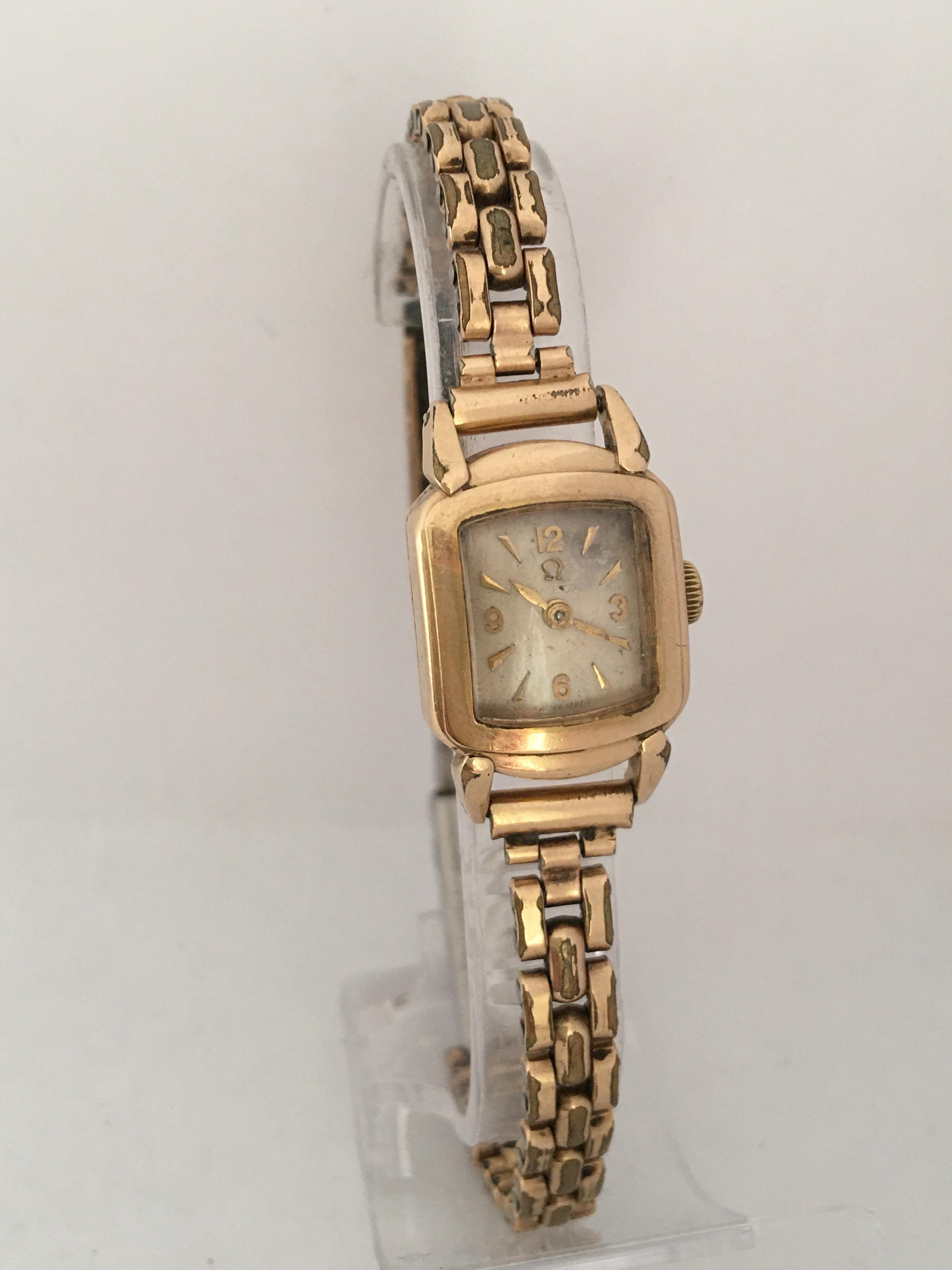 Ladies Omega Vintage Gold-Plated Mechanical Watch For Sale 7