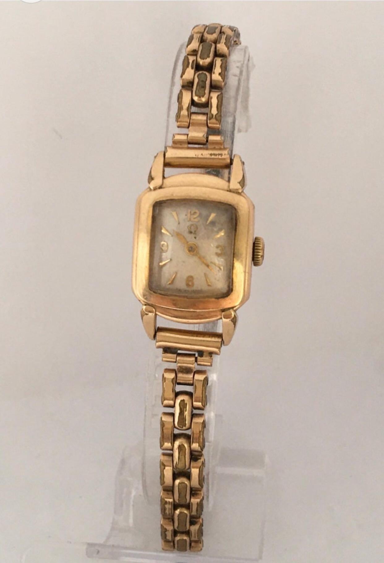 Ladies Omega Vintage Gold-Plated Mechanical Watch For Sale 10
