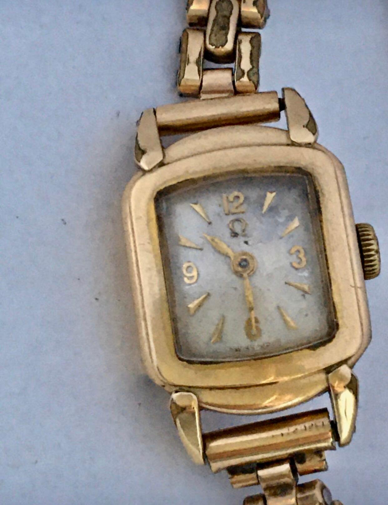 Ladies Omega Vintage Gold-Plated Mechanical Watch For Sale 11