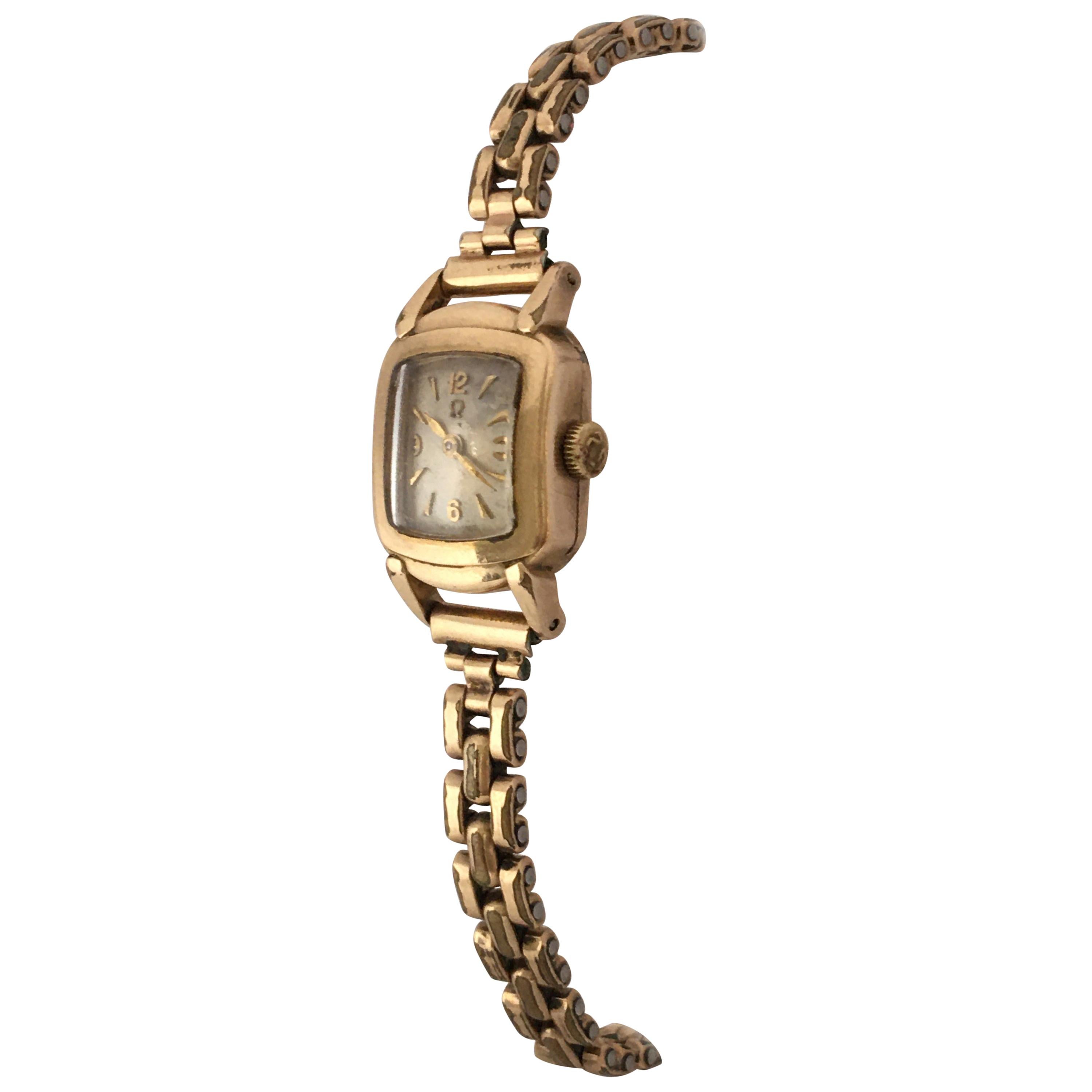 Ladies Omega Vintage Gold-Plated Mechanical Watch For Sale